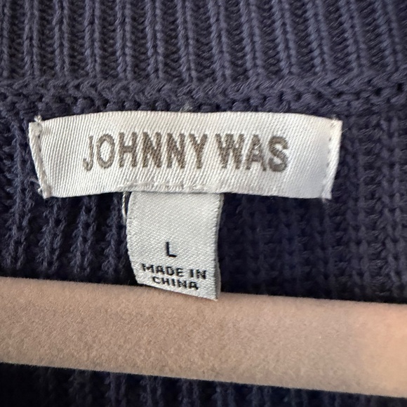 Johnny Was Tie Dye Pullover Cotton Sweater Indigo L - Picture 4 of 4